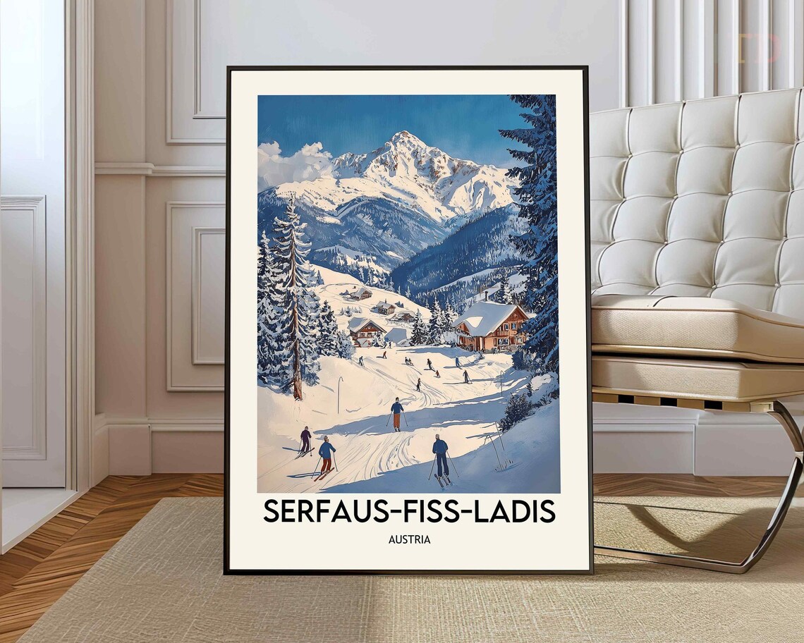 Serfausfissladis Travel Poster, Tyrolean Alps