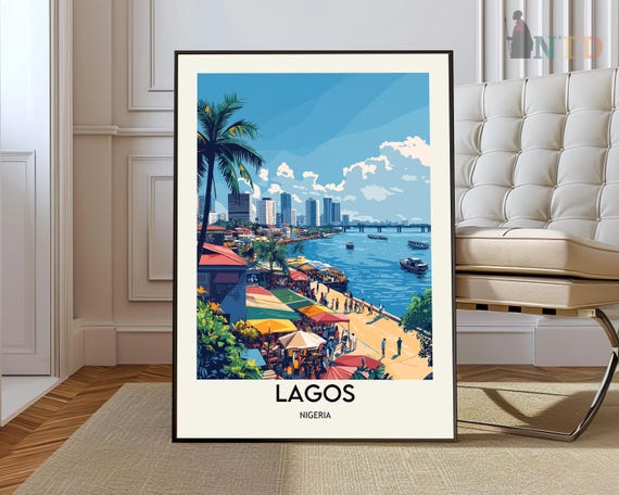Lagos Poster Wall Art Print Photo Travel City Nigeria Decor