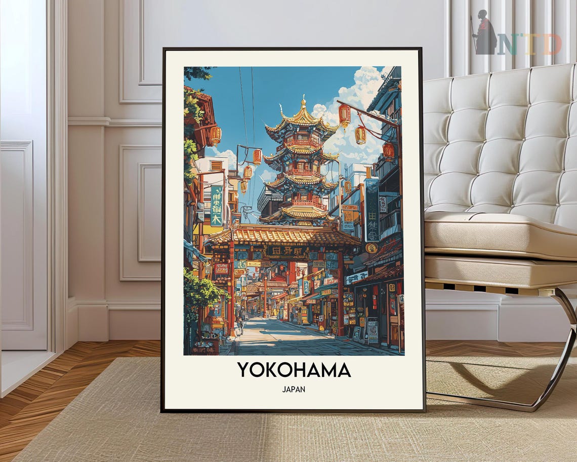 Yokohama Print Yokohama Wall Art Yokohama Poster Yokohama Photo Yokohama Poster Print Yokohama Travel Poster Yokohama Japan Poster