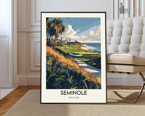 Seminole Golf Club Palm Tree Coastal Course Ocean View Poster