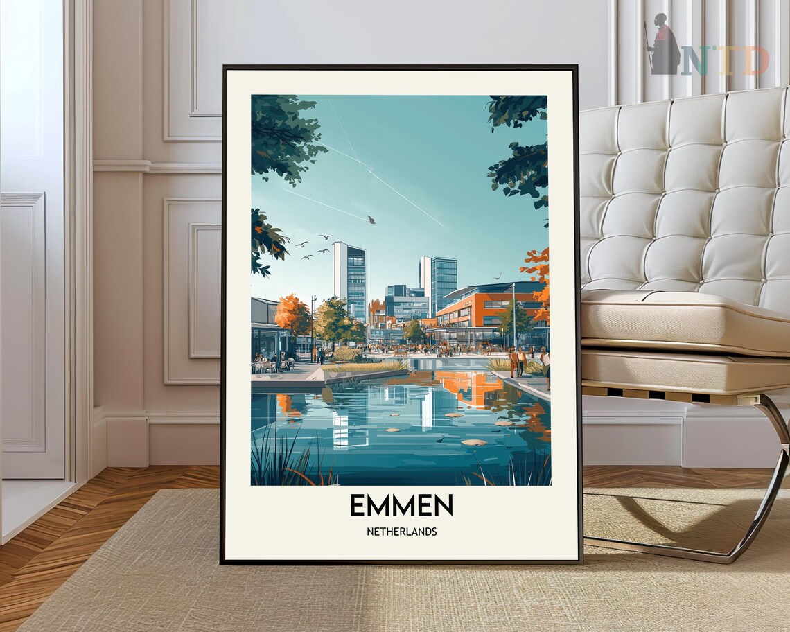 Emmen Netherlands Cityscape Europe Retro Tourism Wall Decor Poster