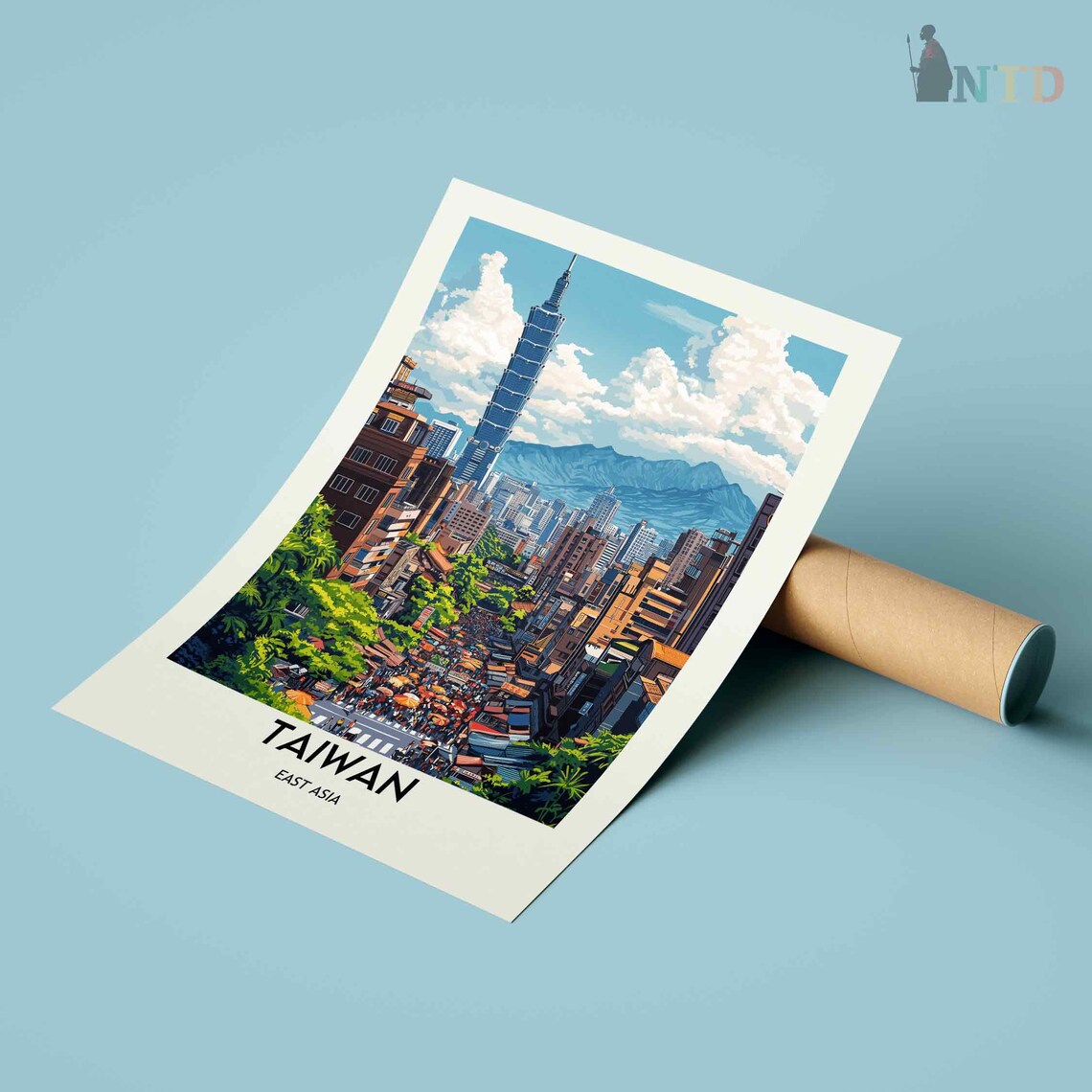 Taiwan East Asia Taipei 101 Night Market Street Scene Poster - Image 3