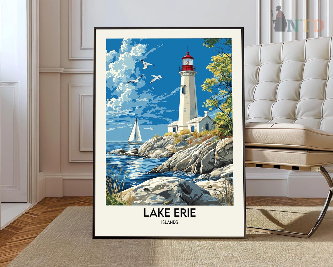 Lake Erie Print Lake Erie Wall Art Lake Erie Poster Lake Erie Photo Lake Erie Poster Print Lake Erie Wall Decor Great Lakes Poster