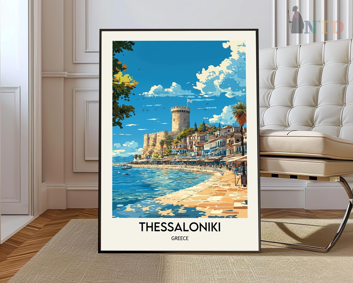 Thessaloniki Travel Poster, Greece Wall Art