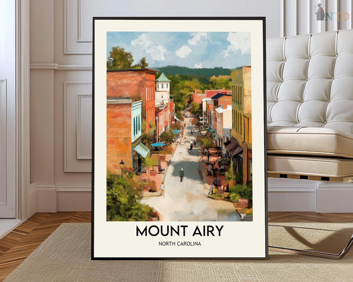 Mount Airy North Carolina Historic Downtown Street Scene Poster