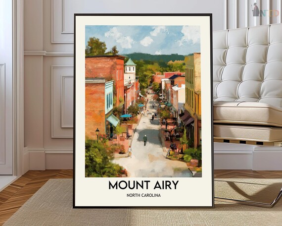 Mount Airy North Carolina Historic Downtown Street Scene Poster