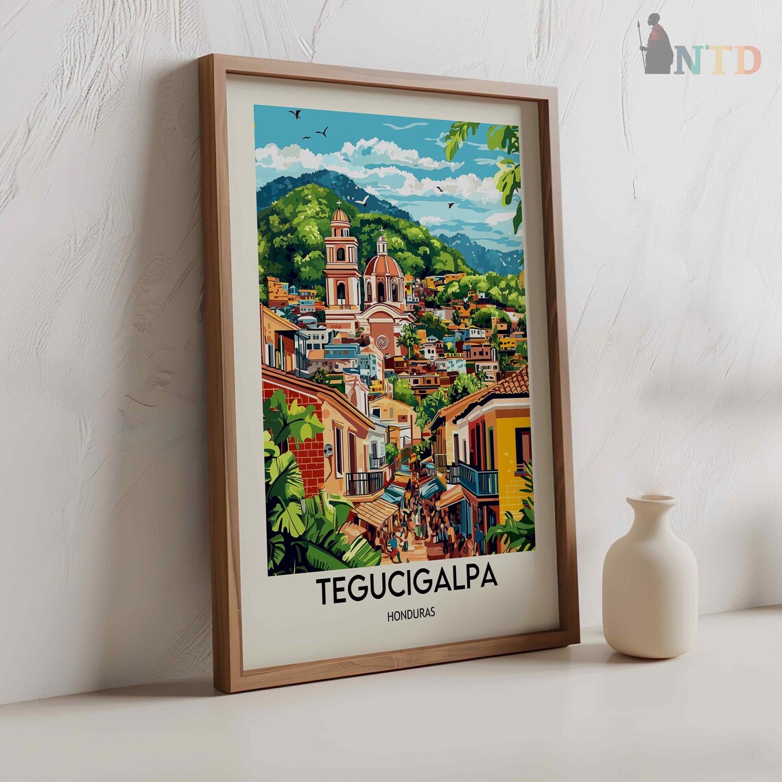 Tegucigalpa Honduras Hillside City Cathedral Market Street Poster - Image 2