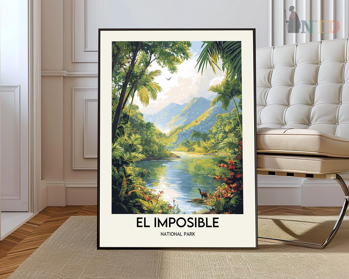 El Imposible National Park Jungle River Valley Tropical Nature Poster