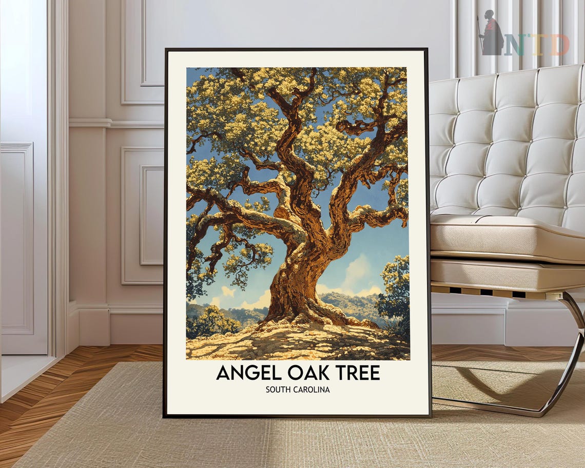 Angel Oak Tree Print Angel Oak Tree Wall Art Angel Oak Tree Poster Angel Oak Tree Photo South Carolina Print Charleston Poster