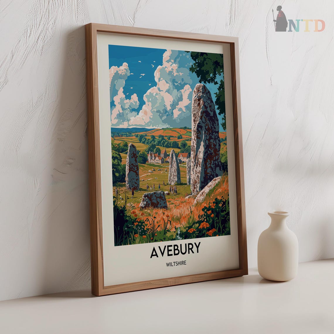 Ancient Standing Stones Avebury Wiltshire England Travel Poster - Image 2