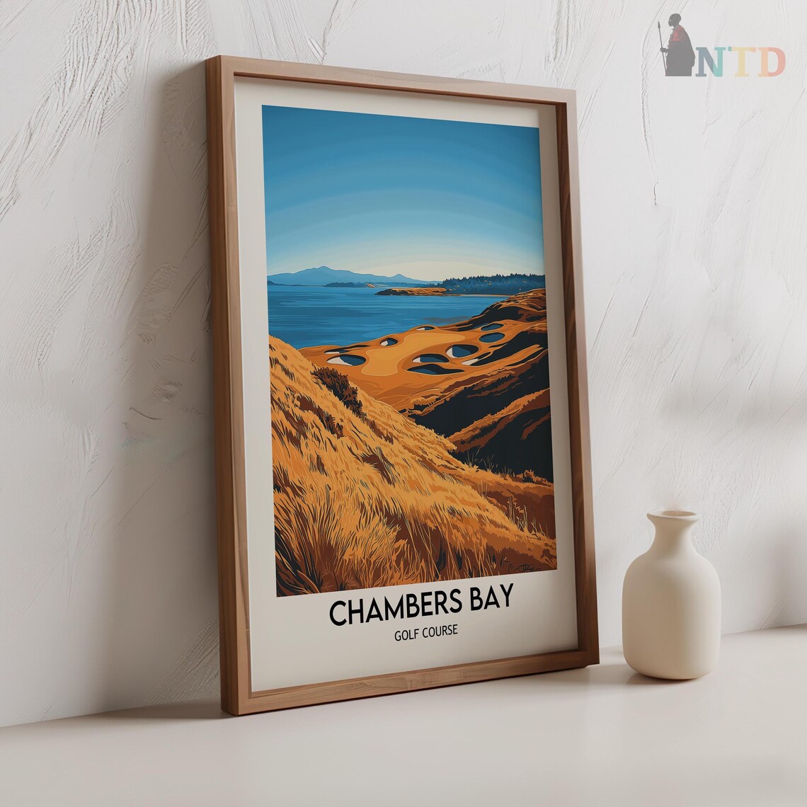 Chambers Bay Coastal Golf Links Puget Sound View Travel Poster - Image 2