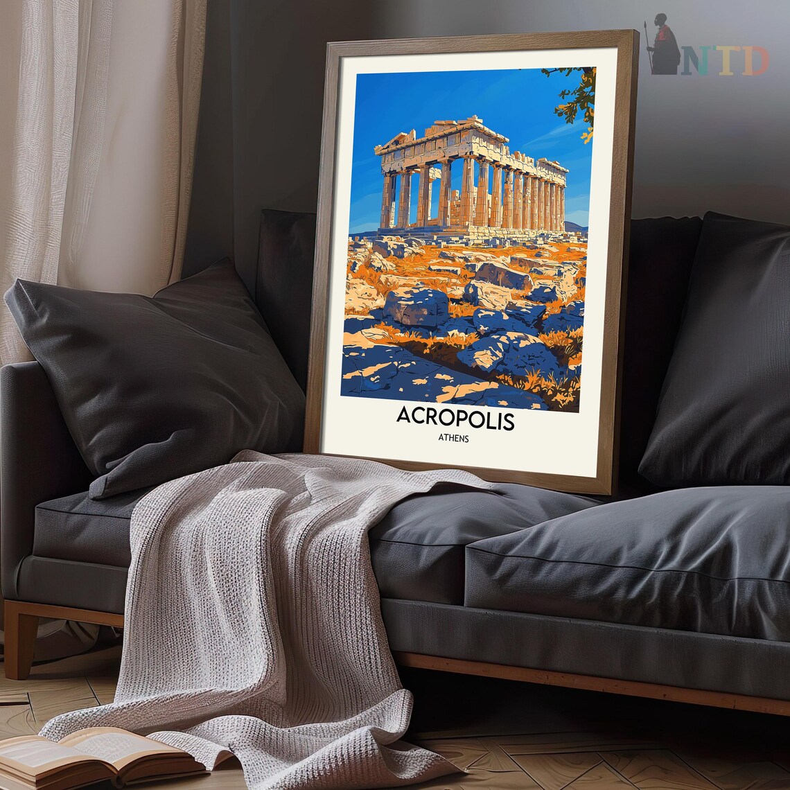 Acropolis Athens Parthenon Rocky Hill Blue Sky Travel Poster - Image 3