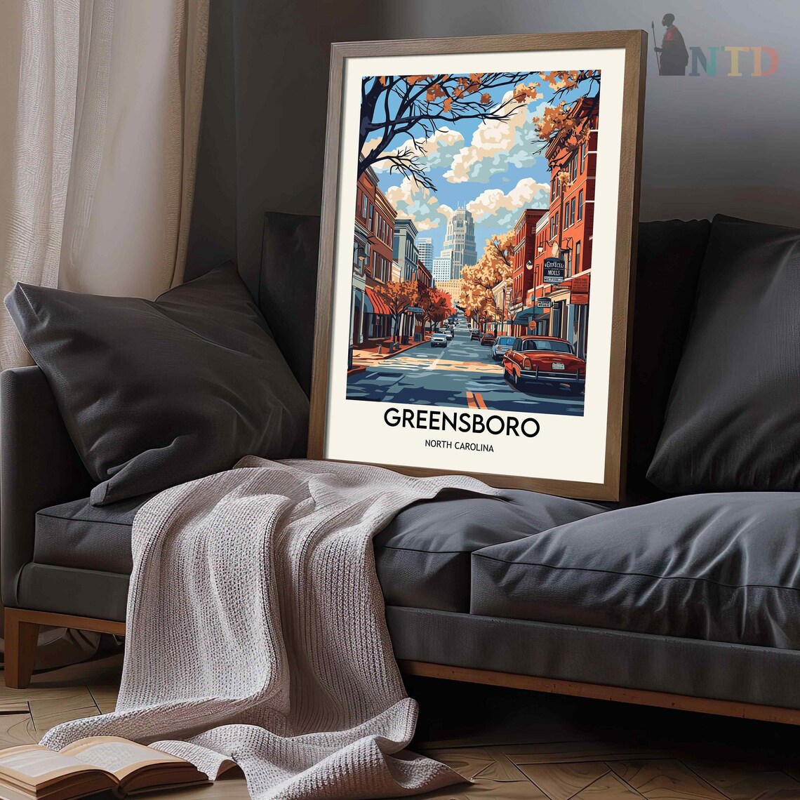 Greensboro Travel Poster, North Carolina Art Print - Image 3
