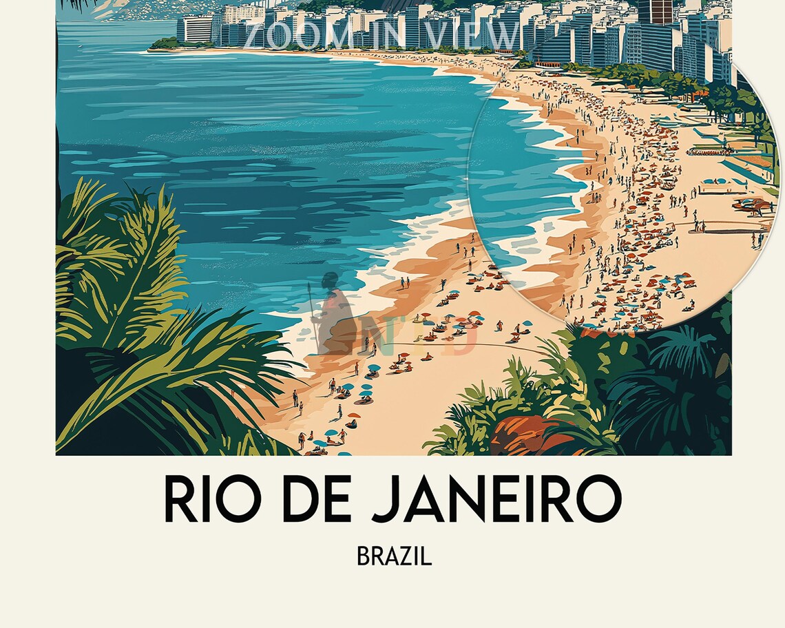 Rio de Janeiro Brazil Christ the Redeemer Copacabana Beach Poster - Image 3