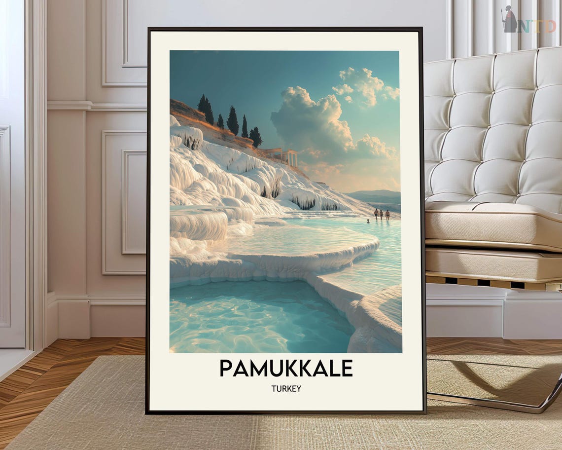 Pamukkale Turkey Travertine Terraces Travel Photography Poster