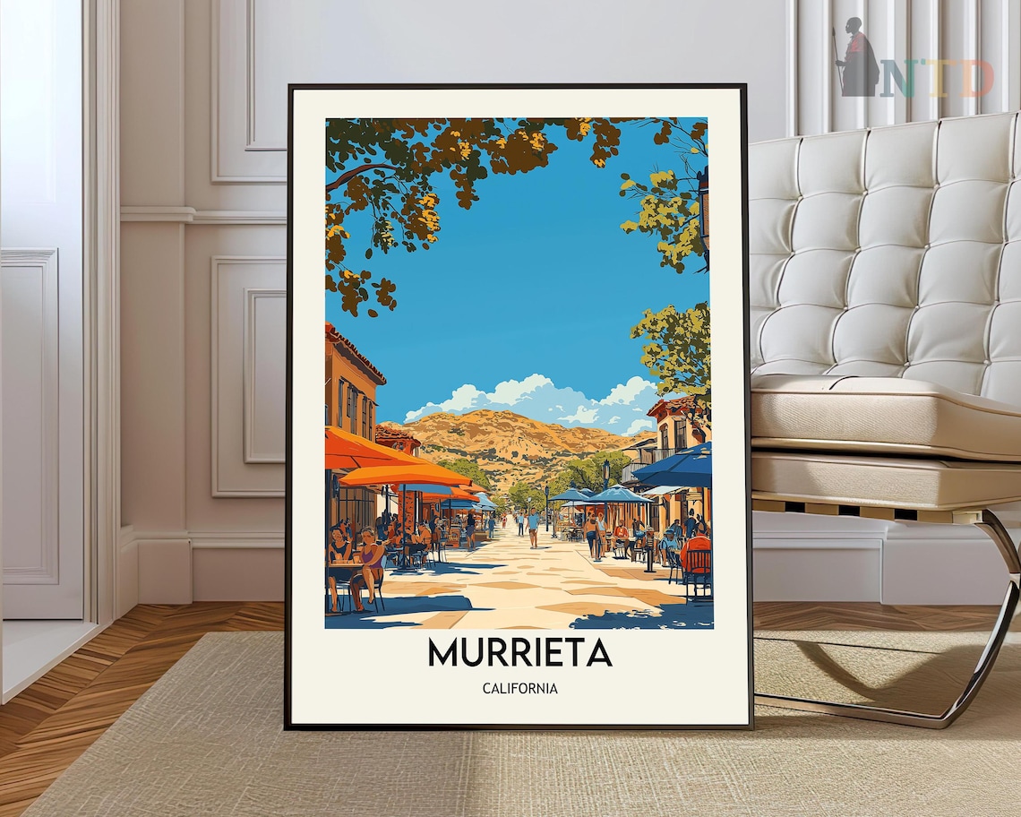 Murrieta California Old Town Cafe Street Vintage Travel Poster Art