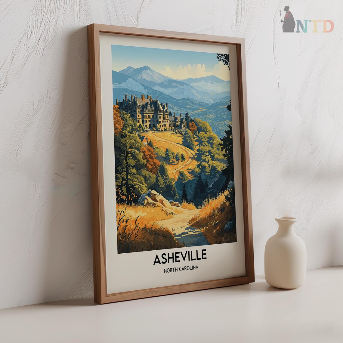 Asheville North Carolina Estate Autumn Blue Ridge Travel Poster - Image 2