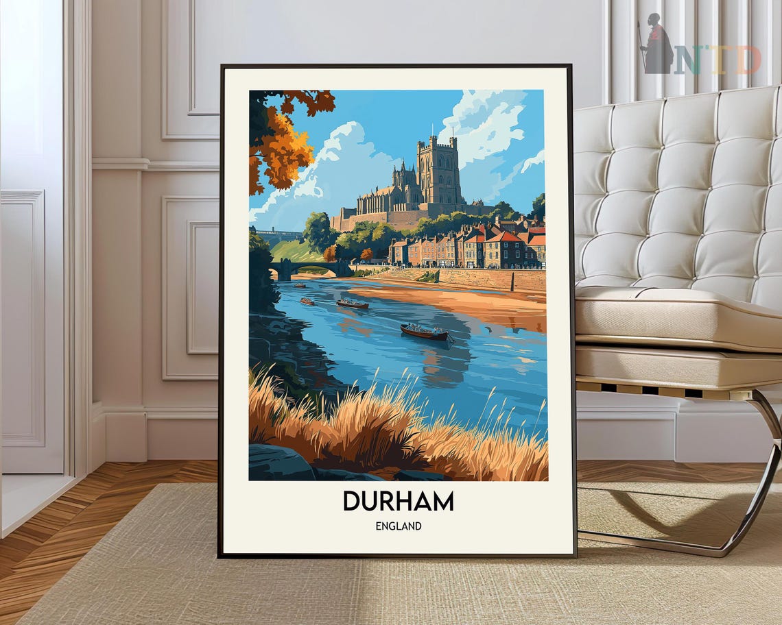 Durham Cathedral Overlooking the River Wear at Golden Hour Poster