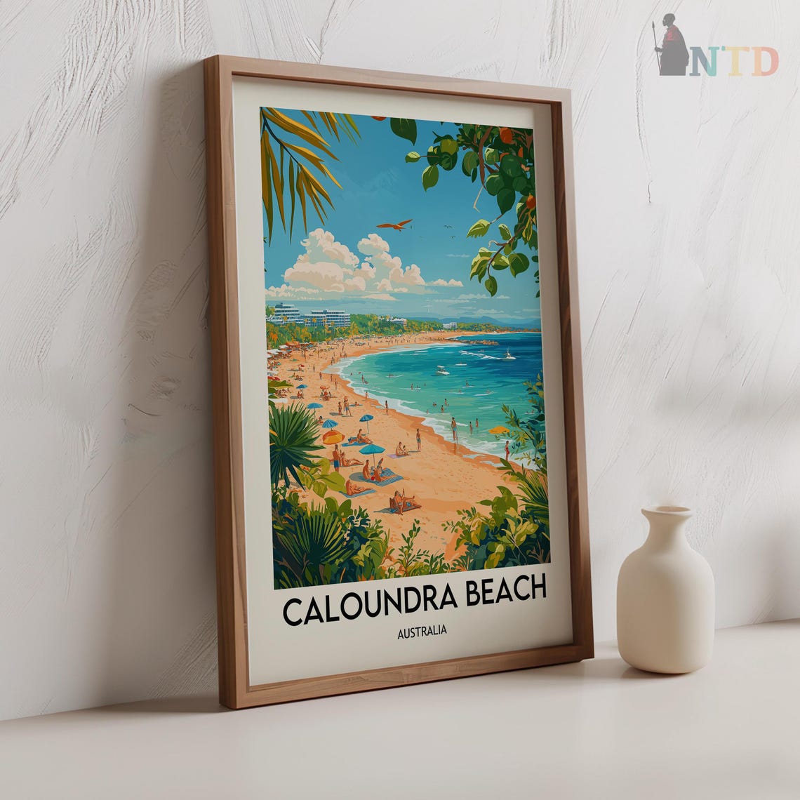Caloundra Beach Australia Sunshine Coast Surf Sand Travel Poster - Image 2