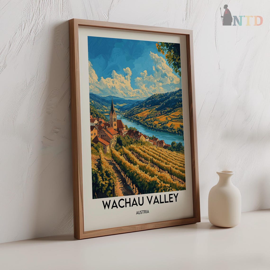 Wachau Valley Austria Vineyards Danube River Vintage Travel Poster - Image 2