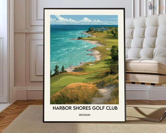 Harbor Shores Golf Club Poster Wall Art Print Michigan