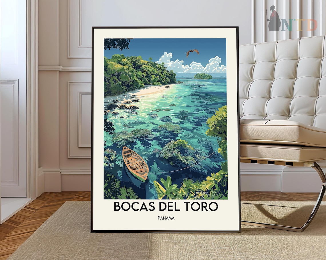 Bocas Del Toro Travel Poster, Panama Wall Art Print