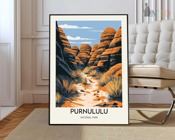 Purnululu National Park Bungle Bungles Vintage Travel Poster