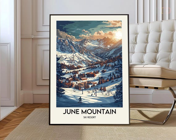 June Mountain Ski Resort Poster Wall Art Print Photo