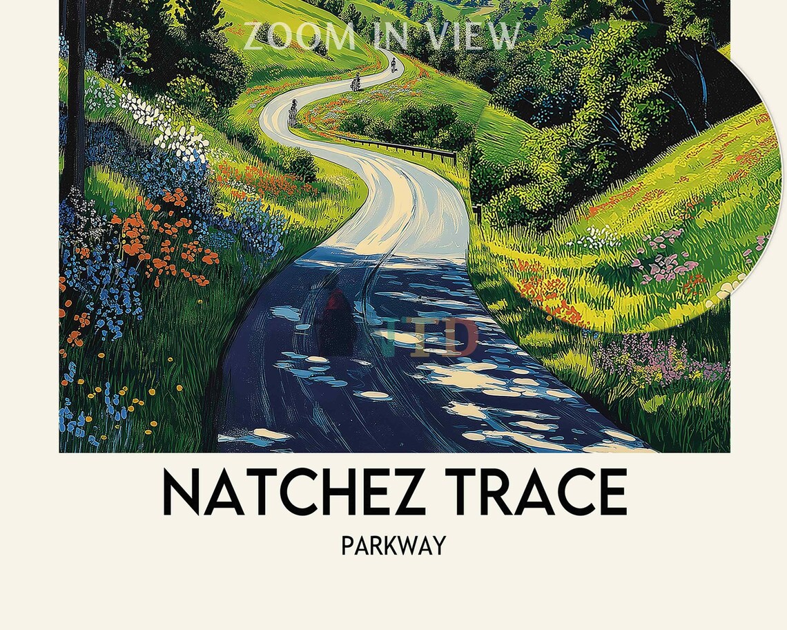 Natchez Trace Parkway Scenic Winding Road Summer Drive Poster - Image 2