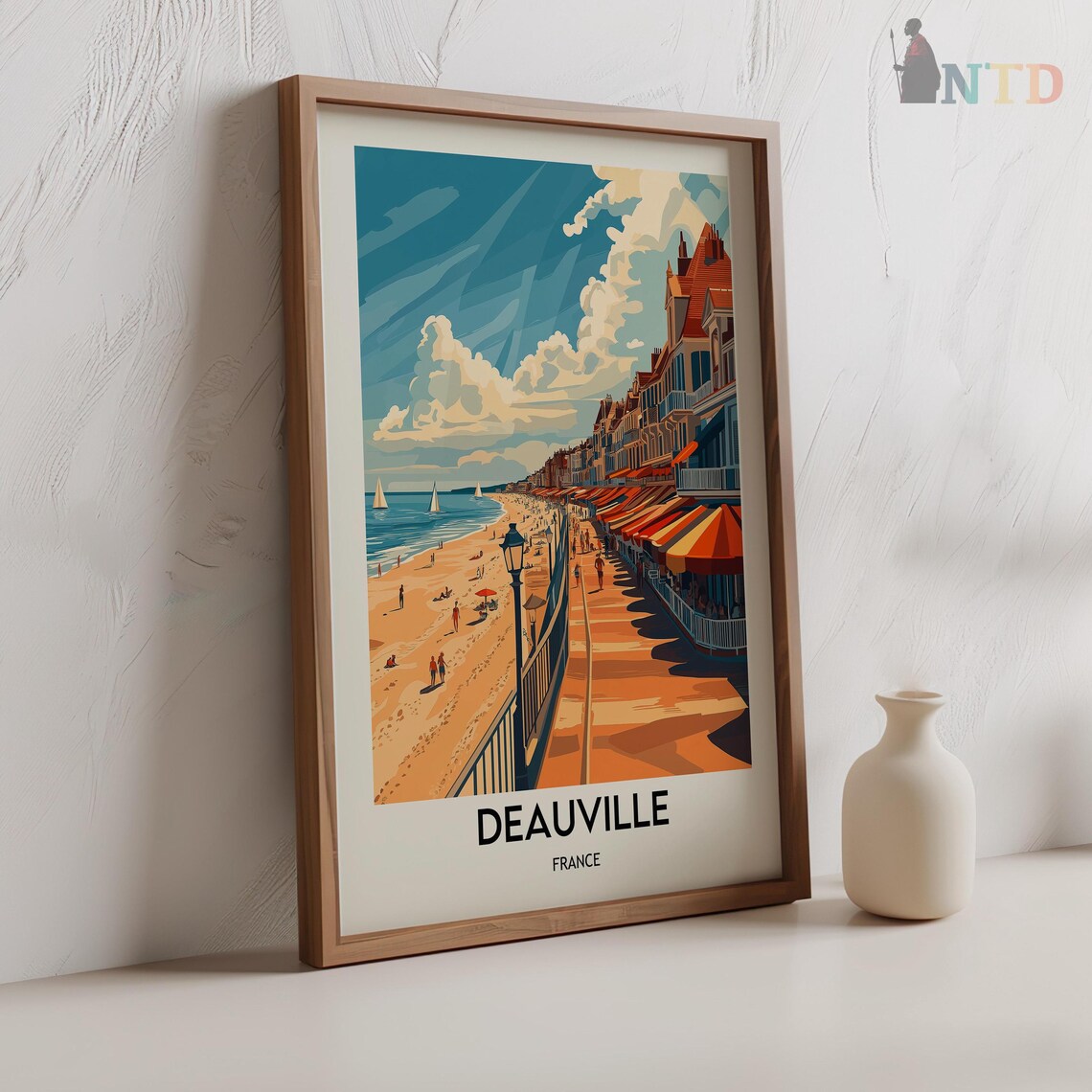 Deauville France Beach Boardwalk Belle Epoque Hotels Sun Day Poster - Image 2