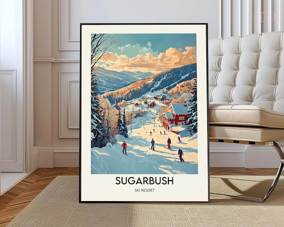 Sugarbush Ski Resort Travel Poster, Vermont