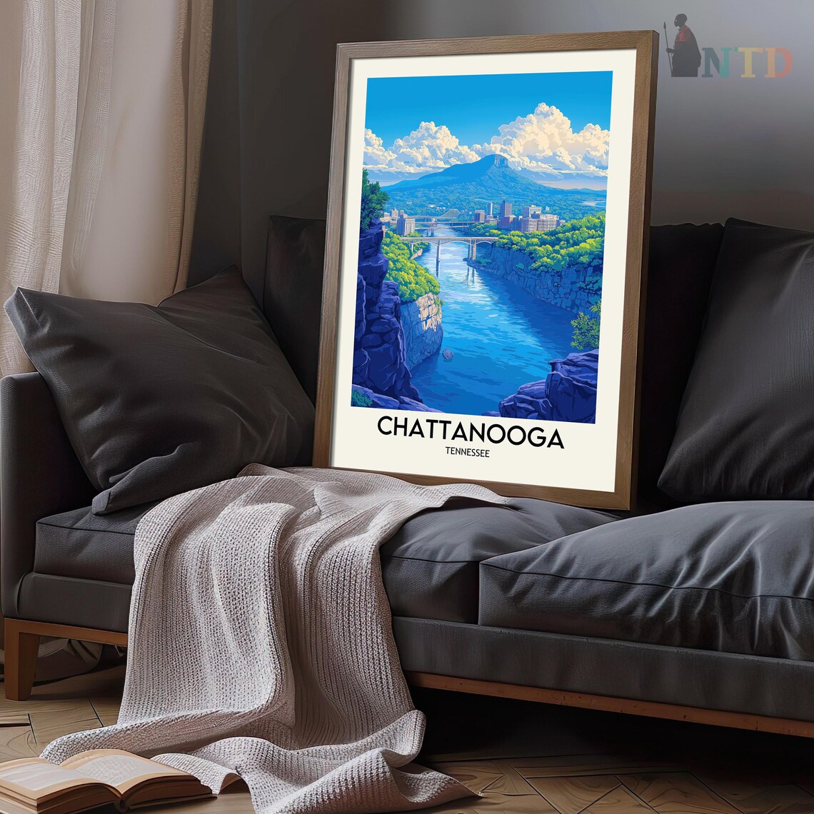 Chattanooga Tennessee River Gorge Bridges Lookout Mountain Day Poster - Image 3