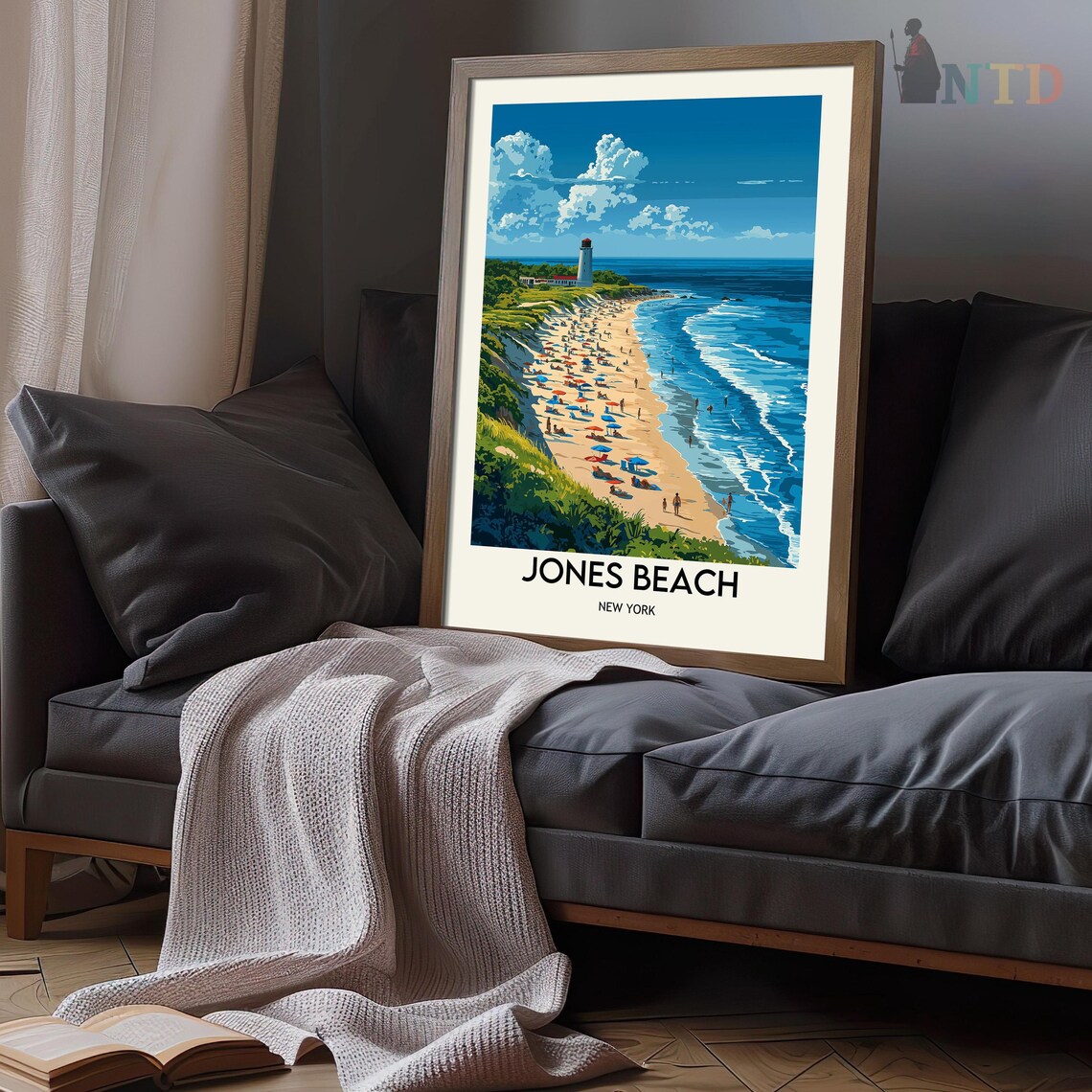 Jones Beach New York Travel Poster, Wall Art Print - Image 3
