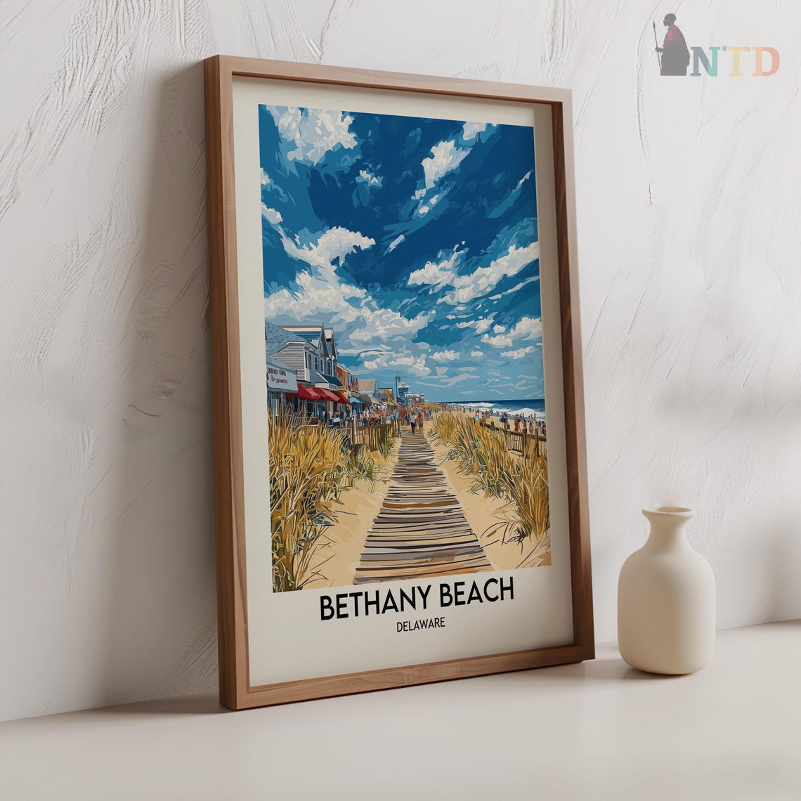 Bethany Beach Delaware Dune Path Beach Crowds Summer Travel Poster - Image 2