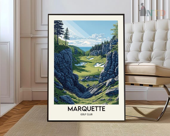 Marquette Golf Club Poster Wall Art Print Photo Michigan