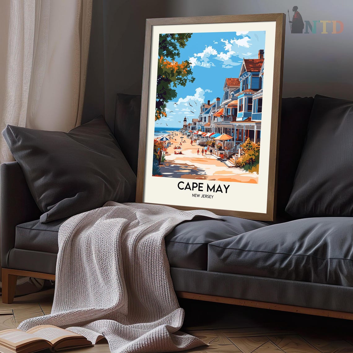 Cape May New Jersey Victorian Beach Town Boardwalk Travel Poster - Image 3