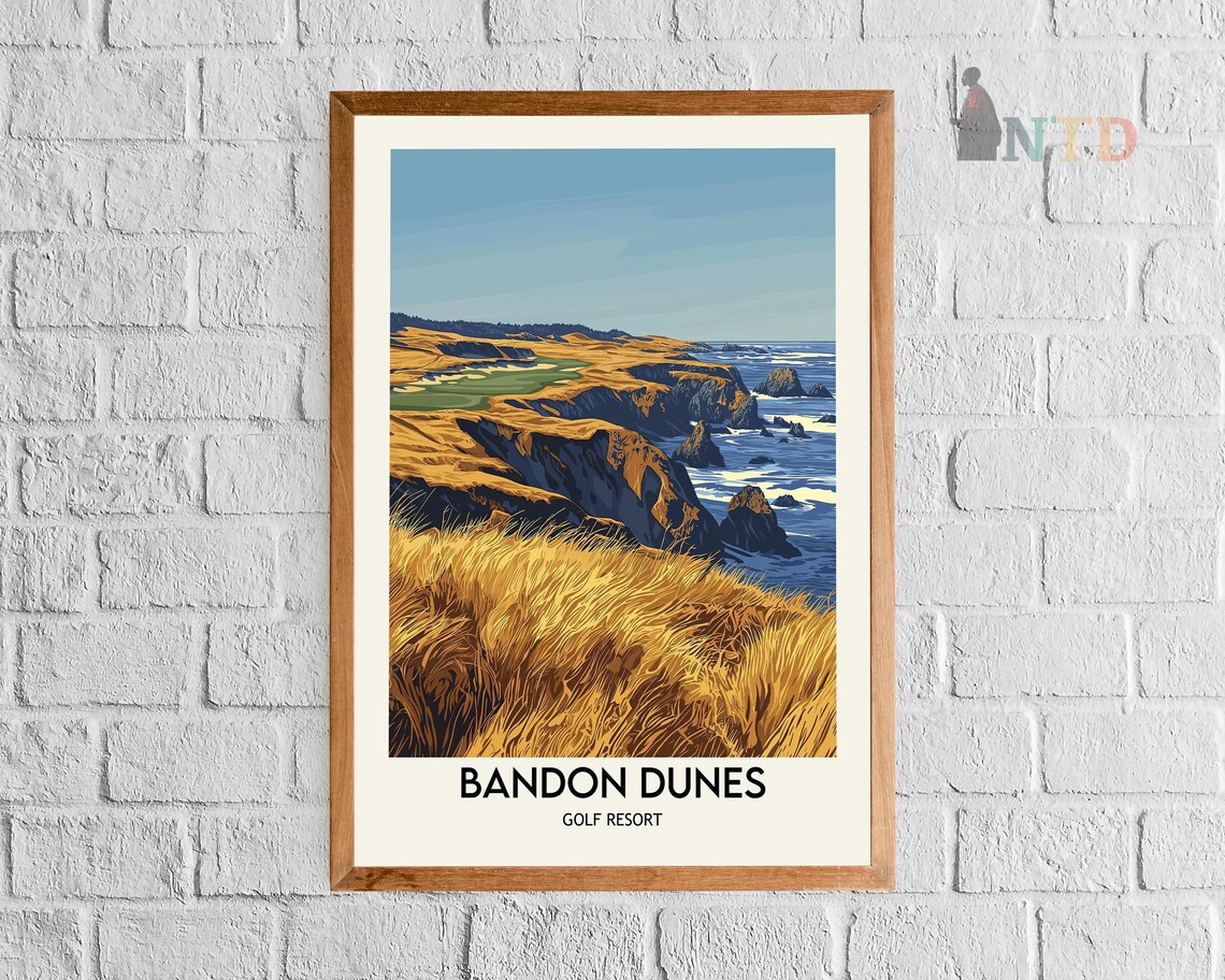 Bandon Dunes Resort Golf Course Travel Poster Print - Image 3