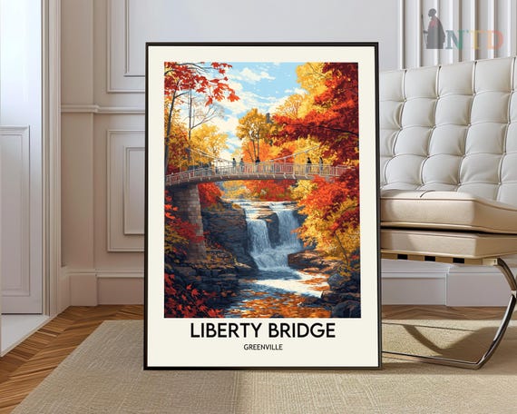 Liberty Bridge Poster Wall Art Print Photo Greenville