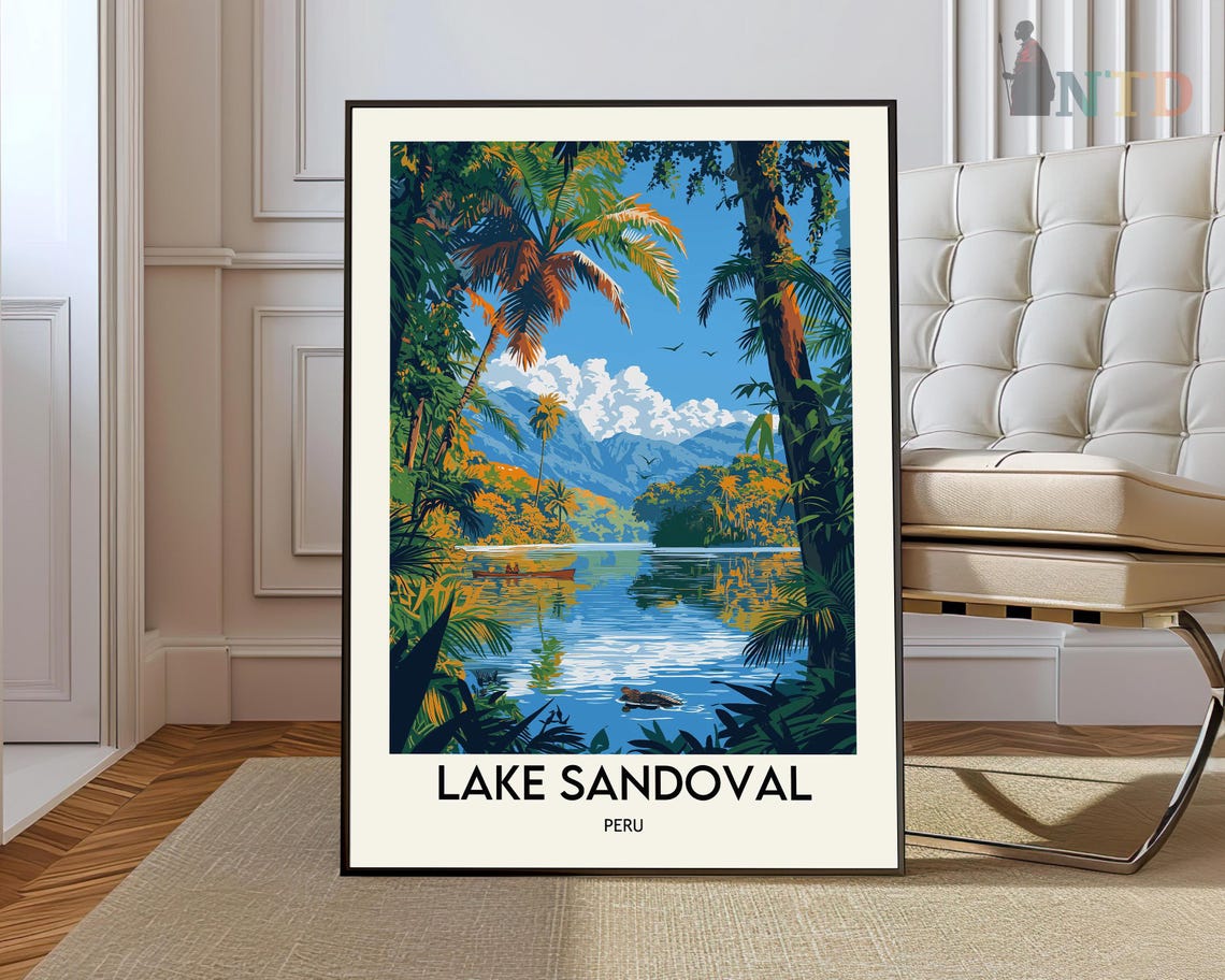 Lake Sandoval Peru Amazon Rainforest Lake Scenic Travel Poster