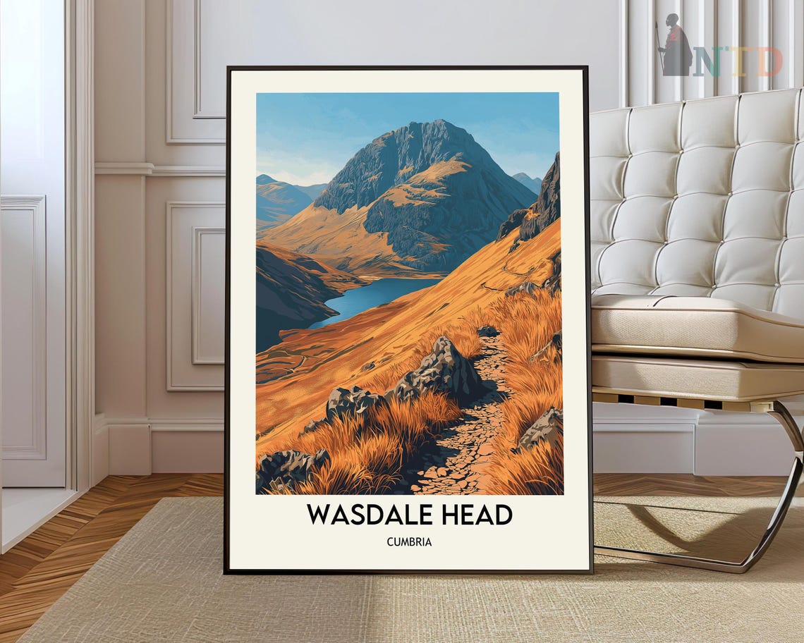 Wasdale Head Cumbria Rocky Mountain Path Autumn Valley Poster