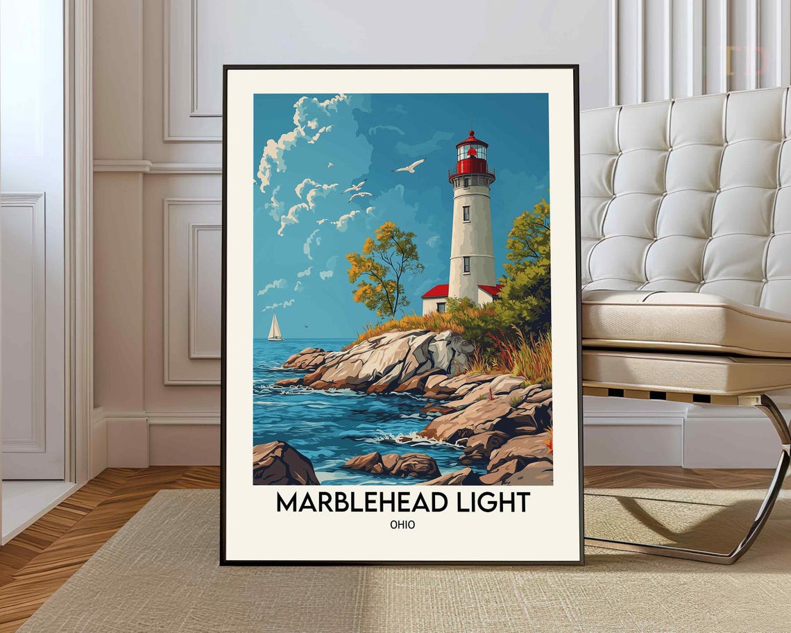Marblehead Lighthouse Poster Marblehead Lighthouse Wall Art Marblehead Lighthouse Print Marblehead Lighthouse Ohio
