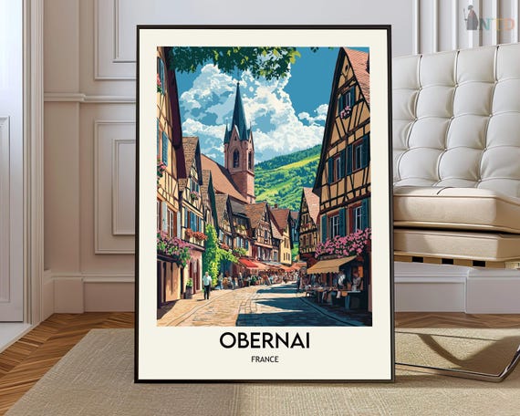 Obernai Poster Wall Art Print Photo Travel City Map