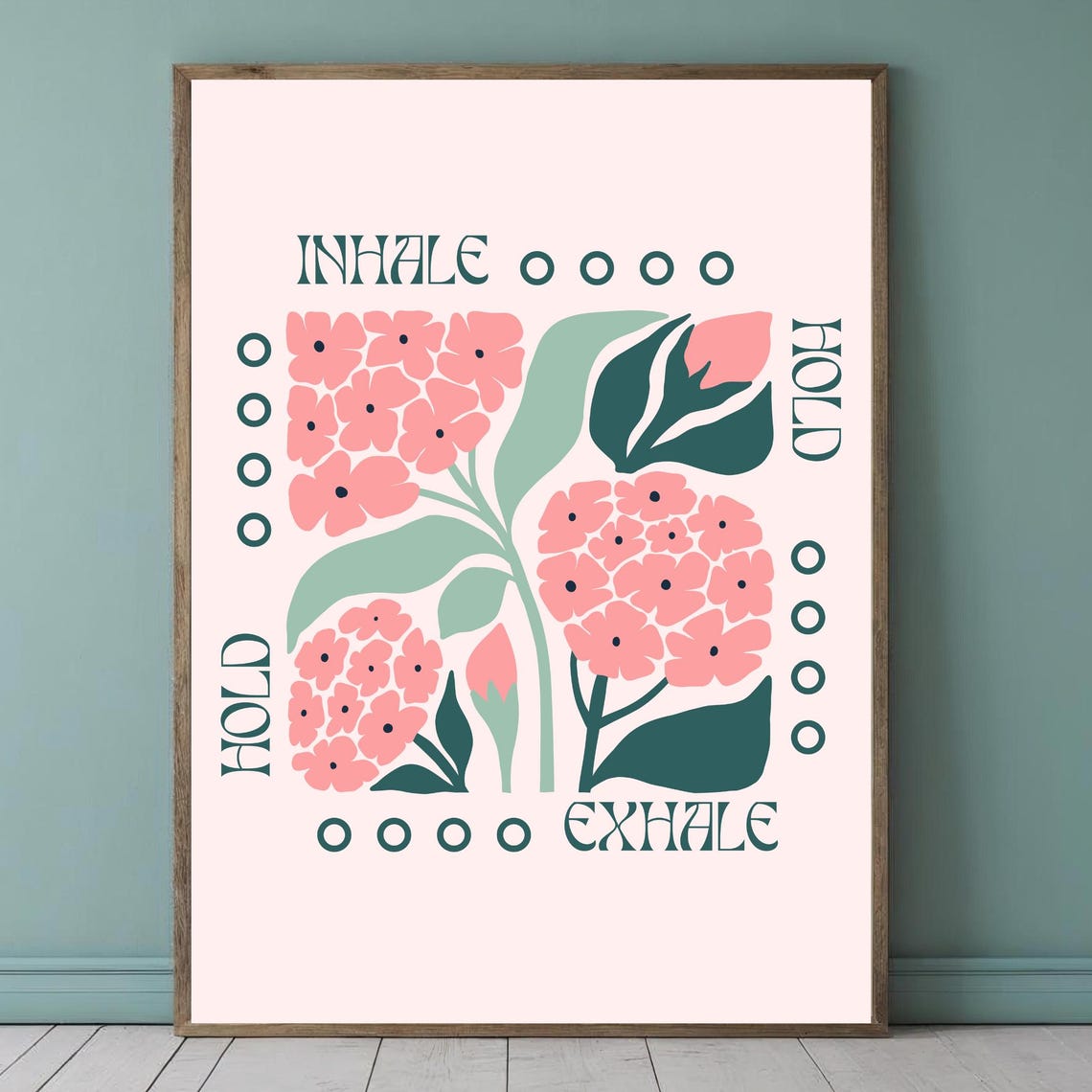 Blush Box Breathing Floral Poster for Therapy Calm Down Corner Art