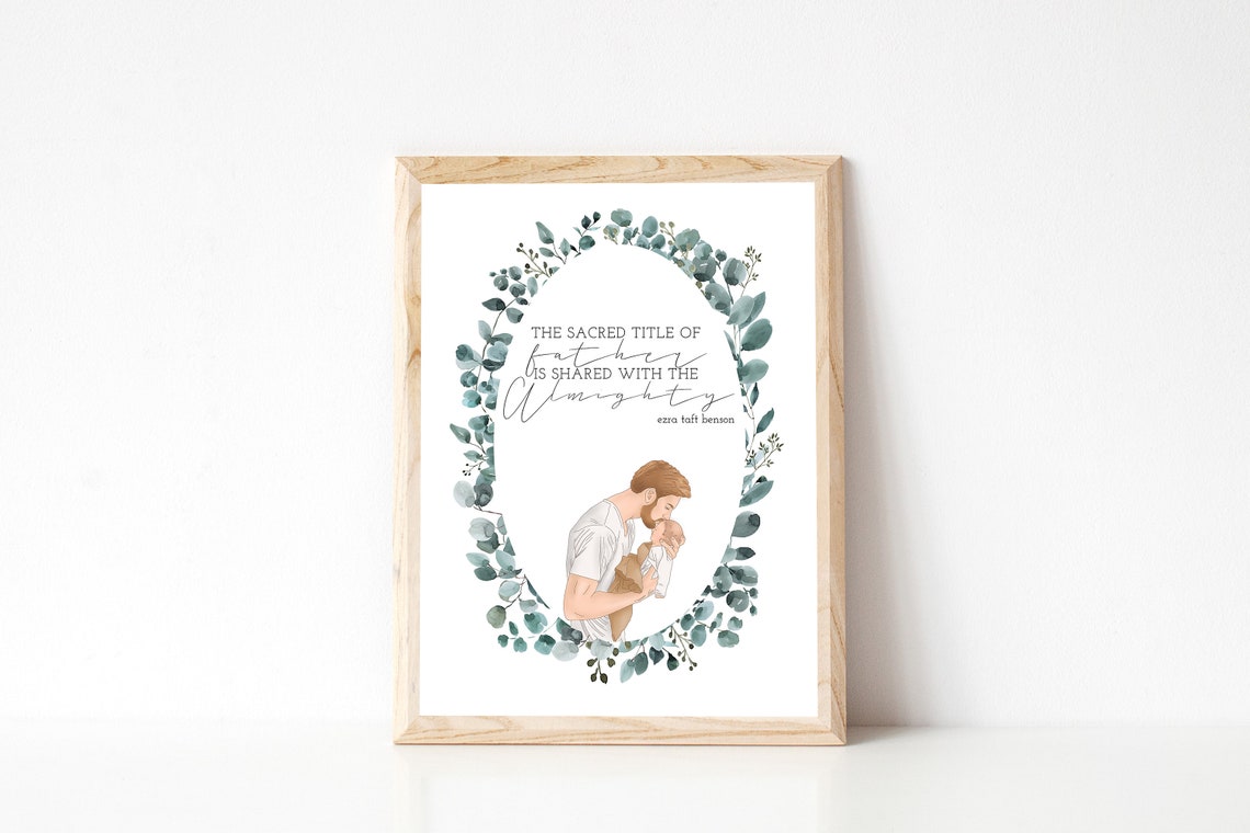 The Sacred Title of Father Ezra Taft Benson Faith Quote Poster