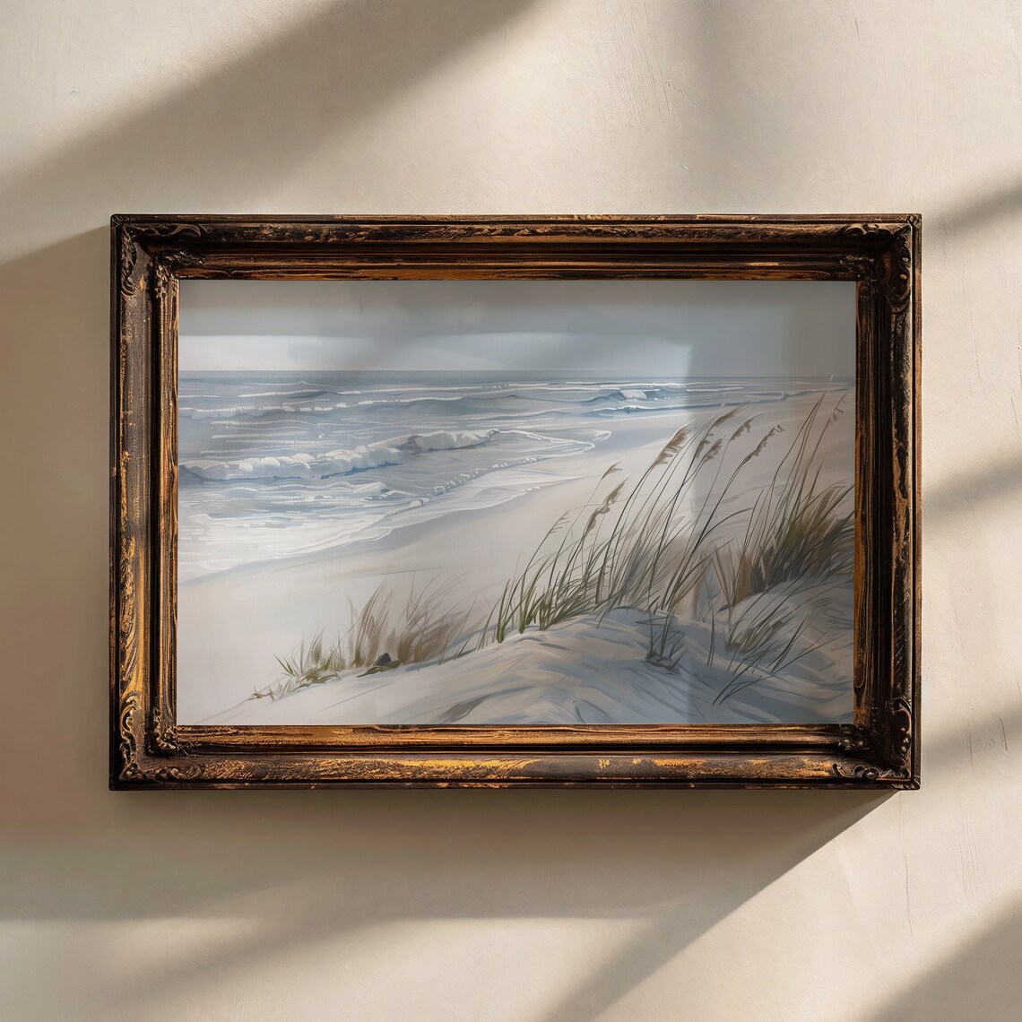 Beachside Coast Landscape Oil Painting Art Print - Image 4