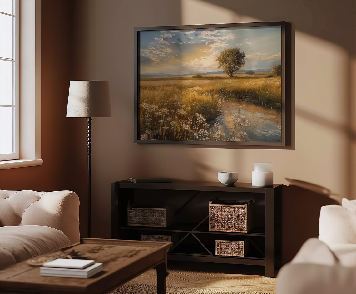 Wheat Rural Oil Painting Art Print, Field Decor - Image 5
