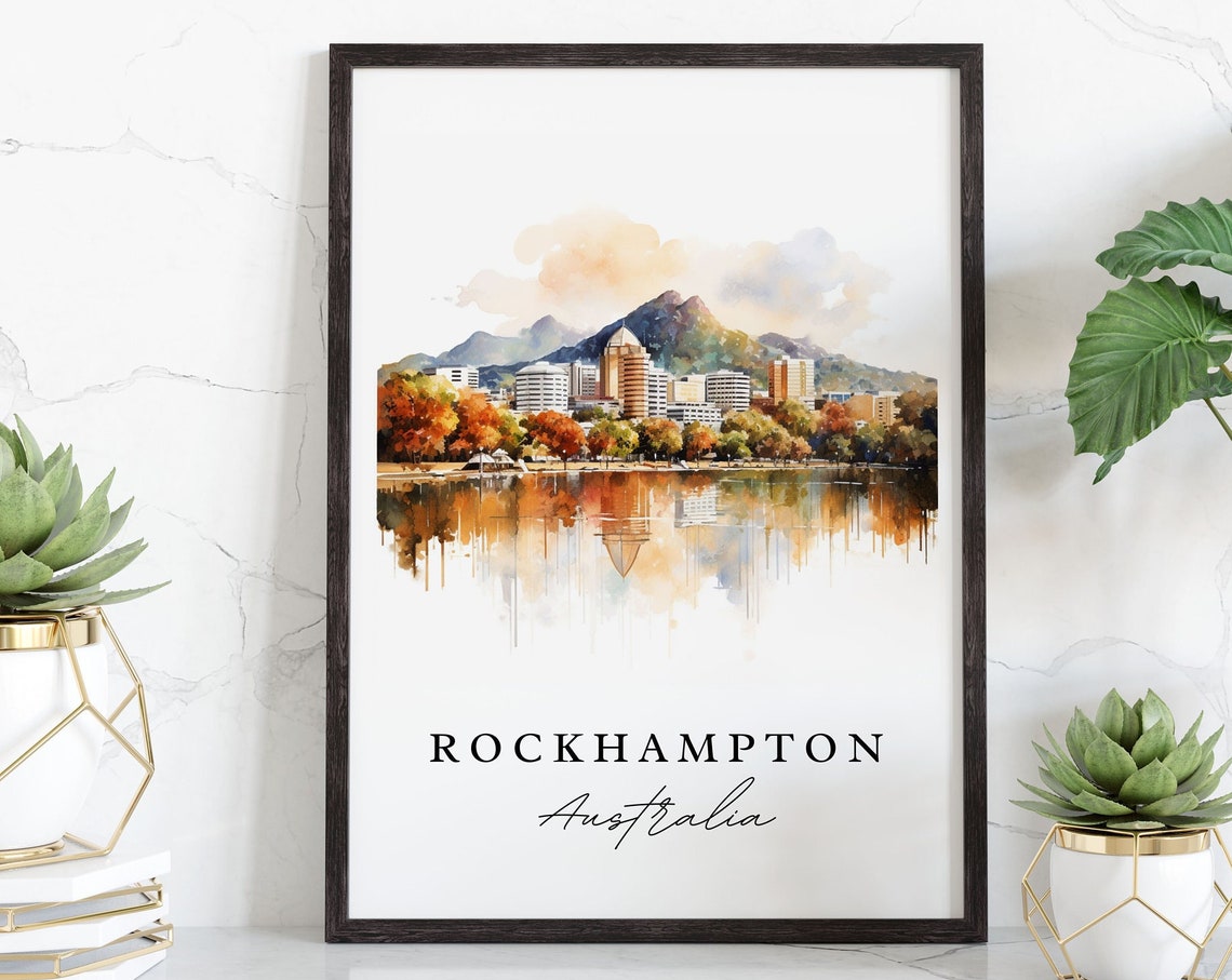 Rockhampton Queensland Travel Poster, Custom Text Print - Image 3