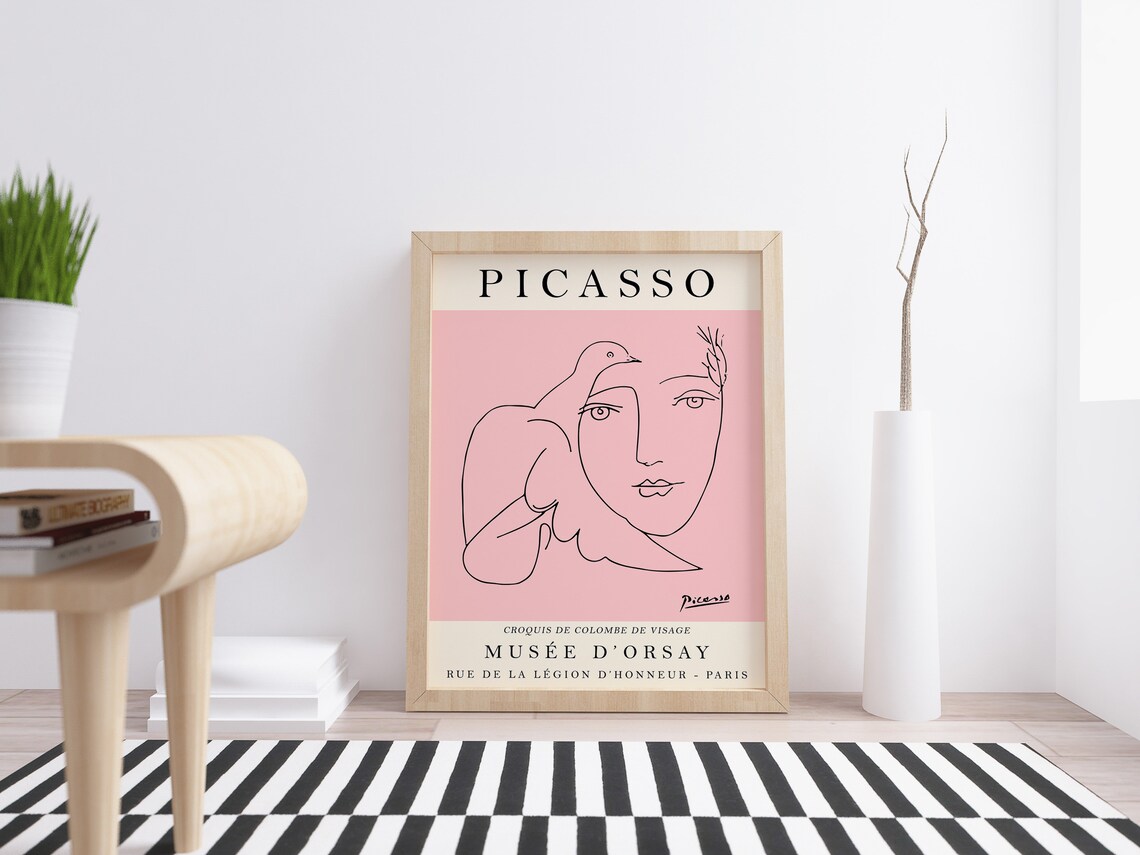 Picasso Dove Face Line Drawing Musee Dorsay Exhibition Art Poster - Image 2