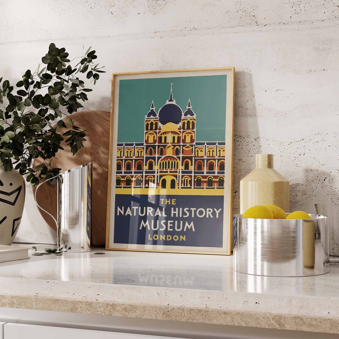 The Natural History Museum London Grand Facade Retro Travel Poster - Image 2