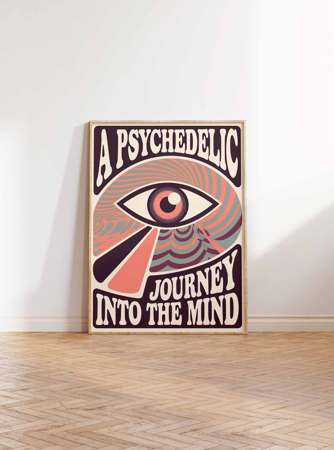 A Psychedelic Journey Into The Mind Eye Retro 70s Quote Poster - Image 2